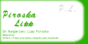 piroska lipp business card